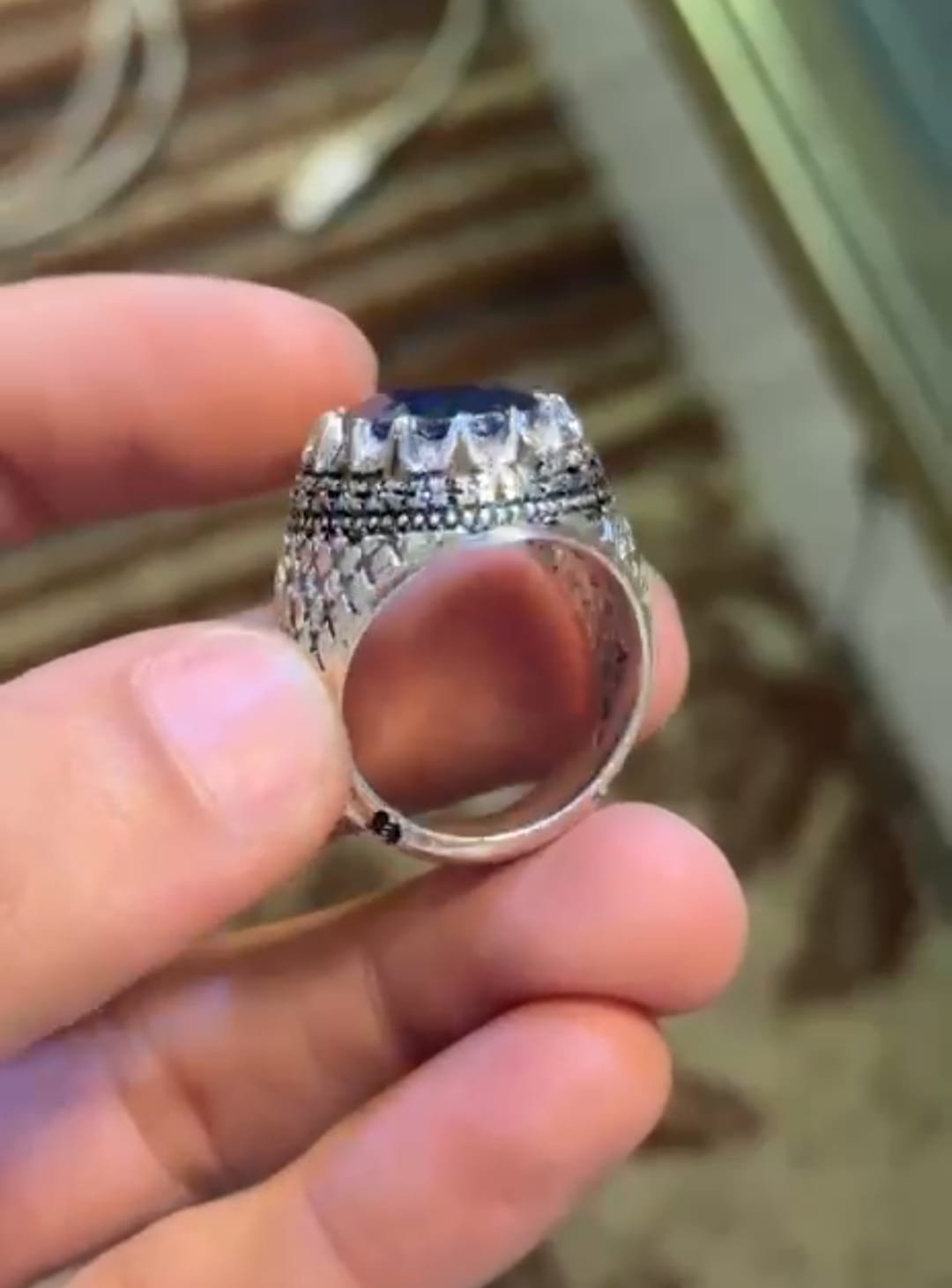 Blue Sapphire Men Ring - Image 2